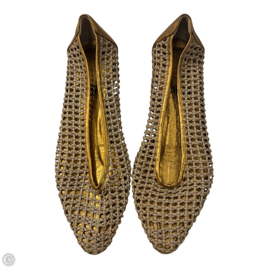 Shoes Flats By Clothes Mentor In Gold, Size: 6.5