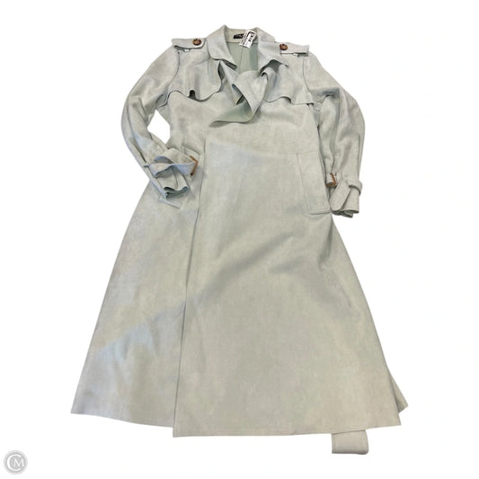 Coat Trench Coat By Clothes Mentor In Green, Size: M
