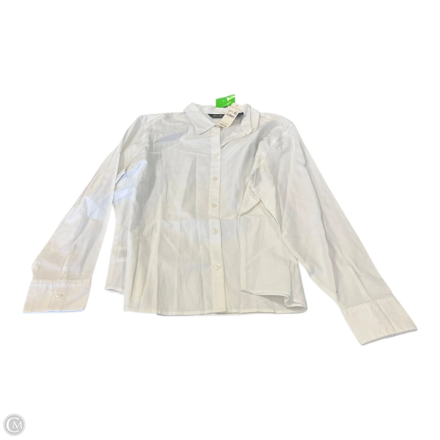 Top Long Sleeve By Eddie Bauer In White, Size: Xl