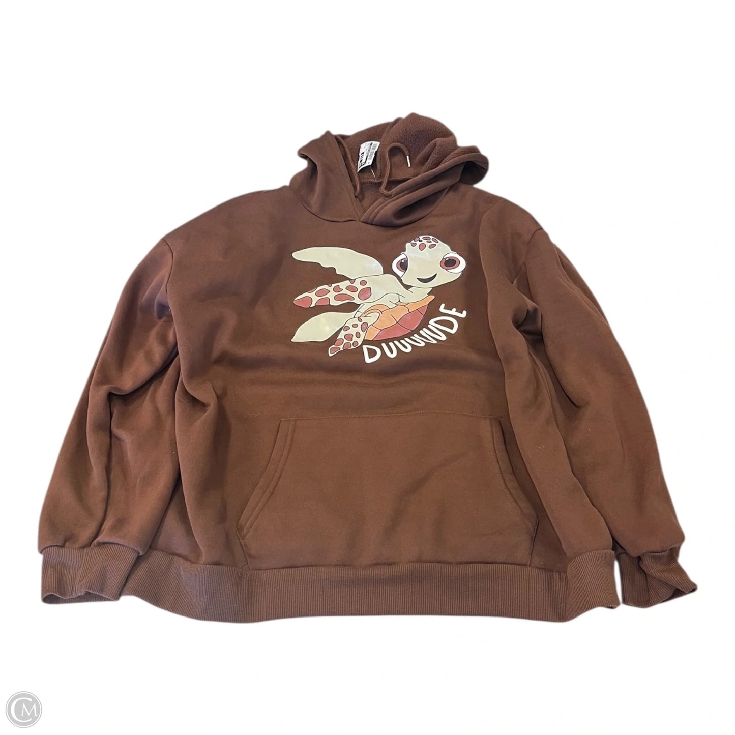 Sweatshirt Hoodie By Clothes Mentor In Brown & Green, Size: 1x