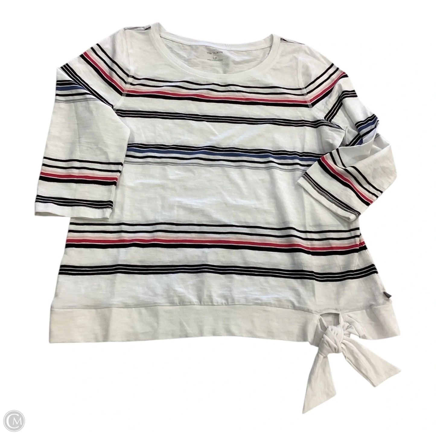Top 3/4 Sleeve By Talbots In Striped Pattern, Size: Lp