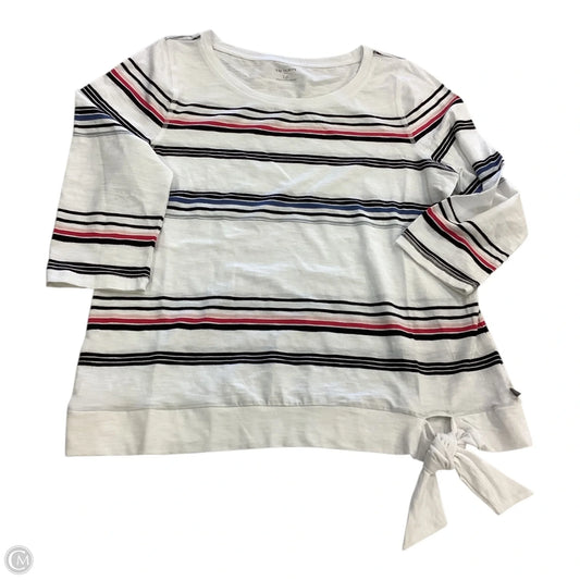 Top 3/4 Sleeve By Talbots In Striped Pattern, Size: Lp