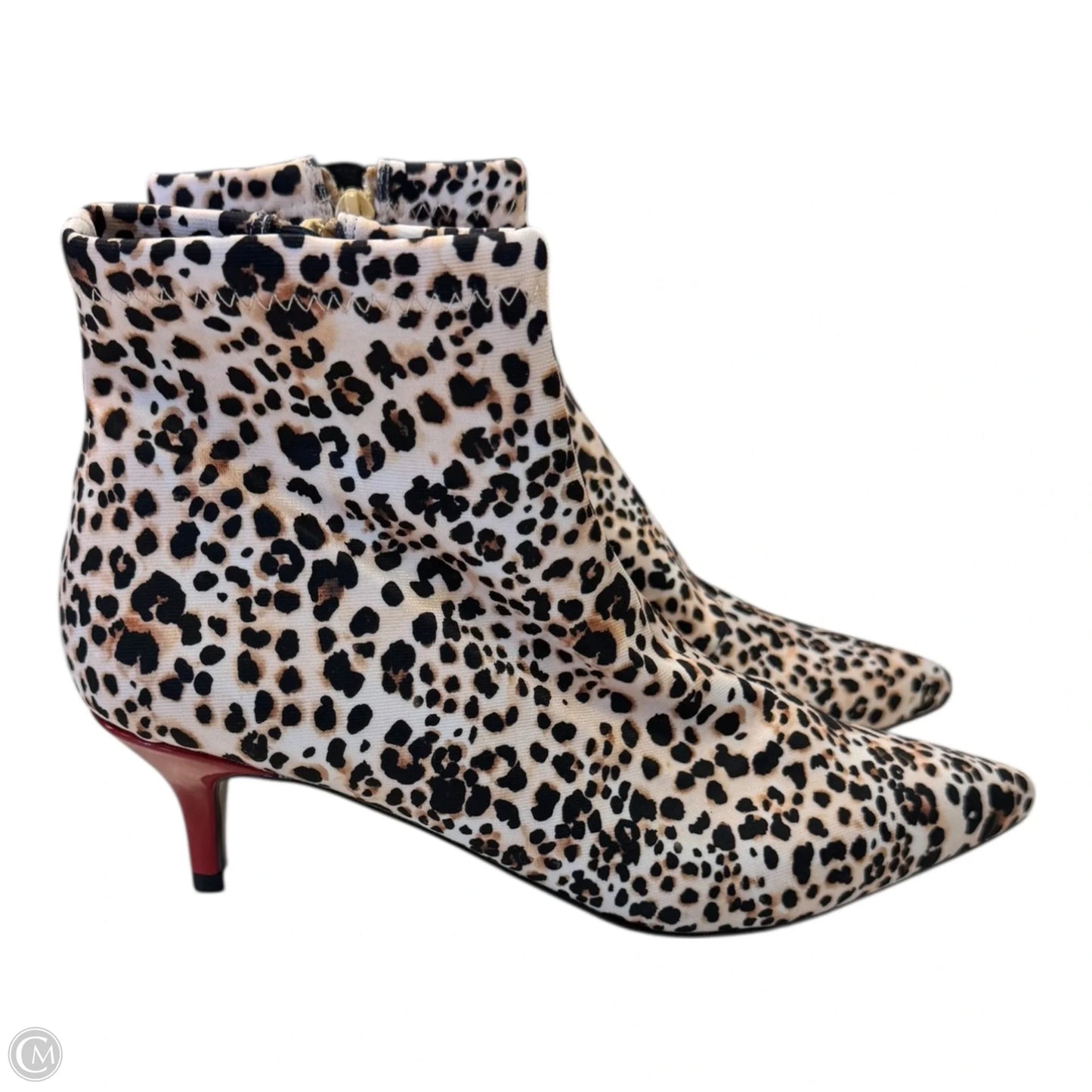 Boots Ankle Heels By Betsey Johnson In Animal Print, Size: 8.5