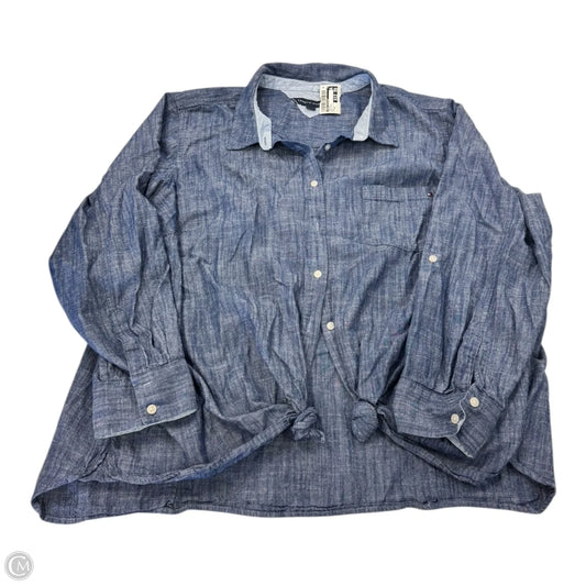 Top Long Sleeve By Tommy Hilfiger In Blue Denim, Size: 2x
