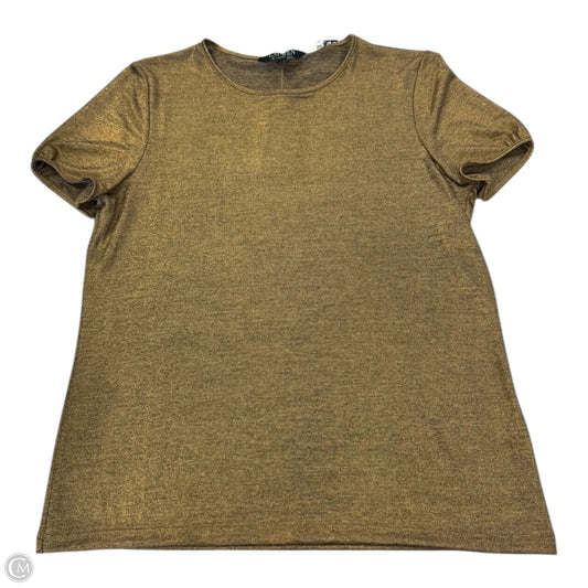 Top Short Sleeve By Lauren By Ralph Lauren In Gold, Size: M
