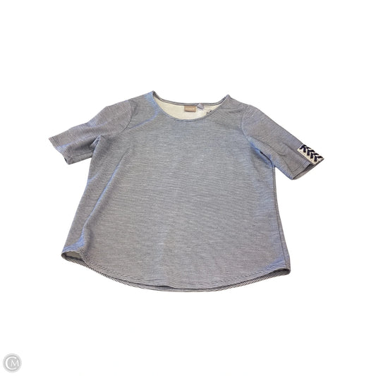 Top Short Sleeve By Chicos In Blue & White, Size: M