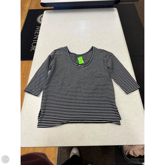 Top 3/4 Sleeve By Loft In Striped Pattern, Size: M