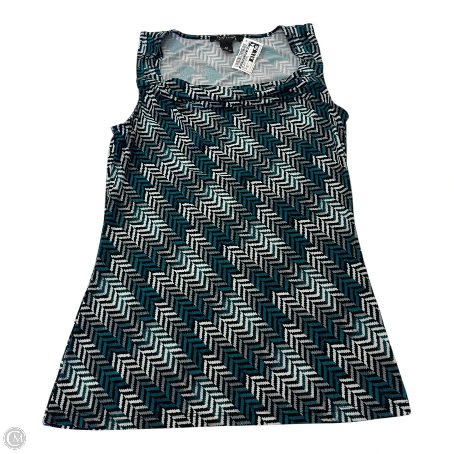 Top Sleeveless By White House Black Market In Geometric Pattern, Size: Xs