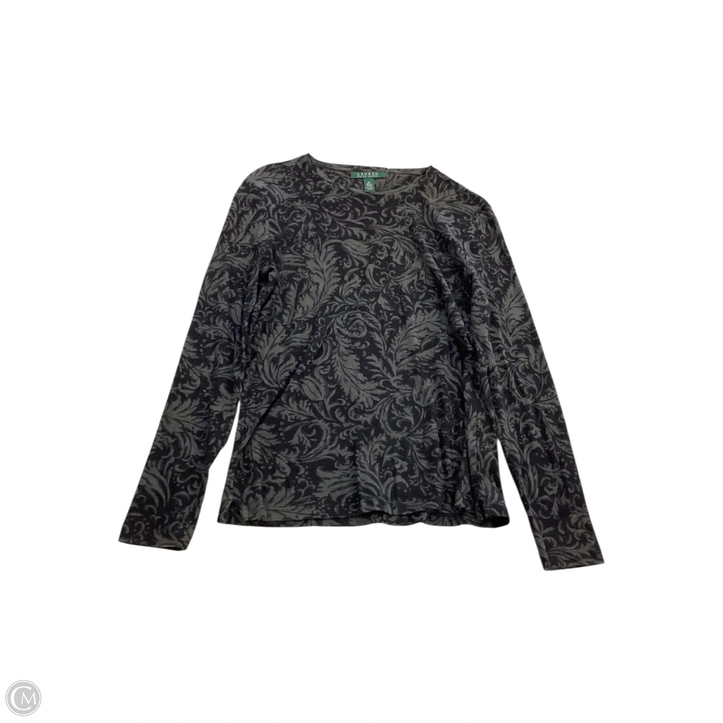 Top Long Sleeve By Lauren By Ralph Lauren In Black & Brown, Size: M