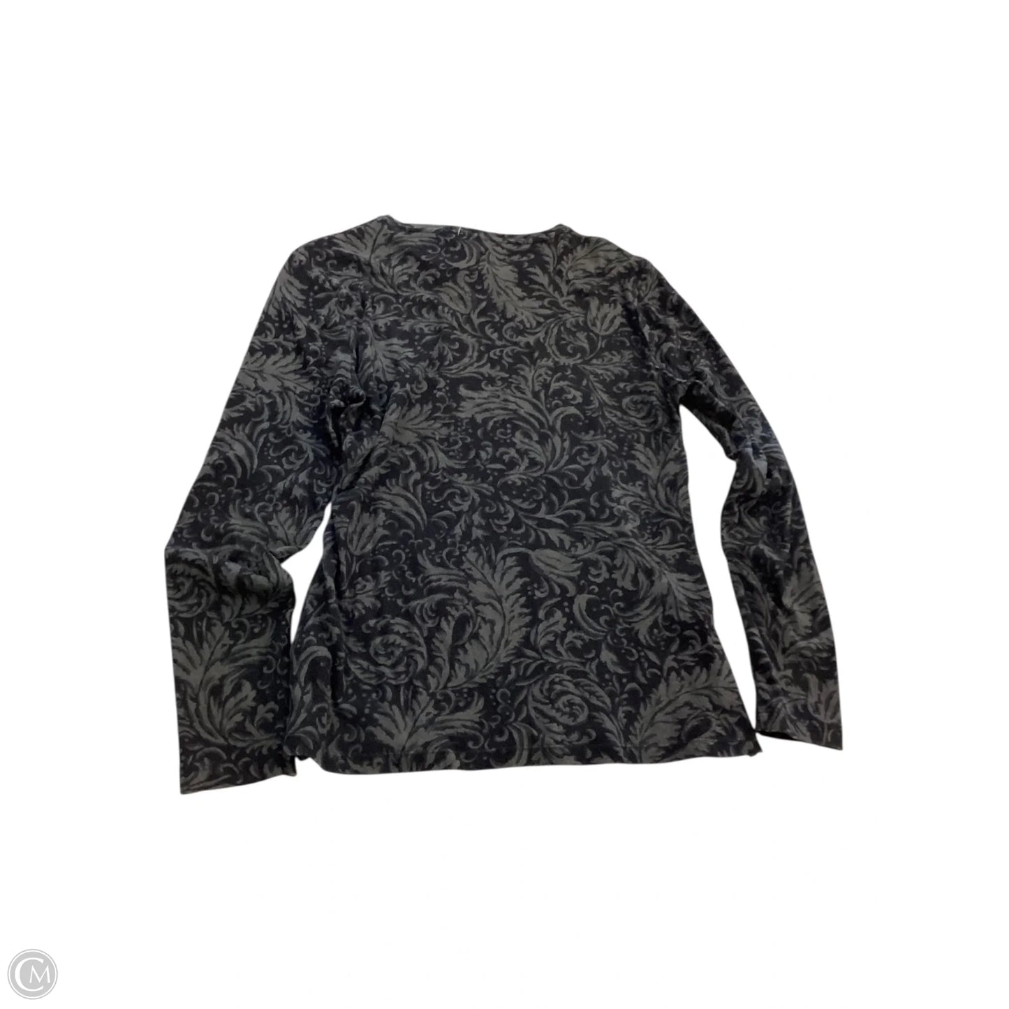 Top Long Sleeve By Lauren By Ralph Lauren In Black & Brown, Size: M