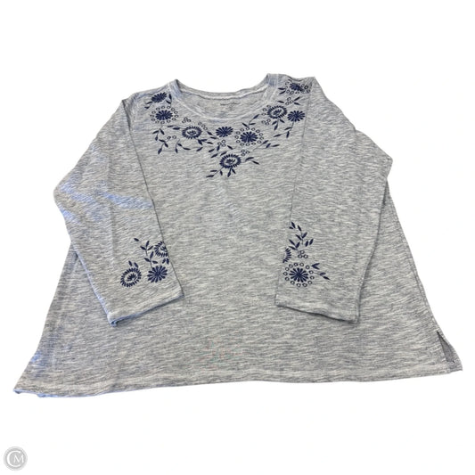 Sweatshirt Crewneck By Woman Within In Blue & Grey, Size: 1x