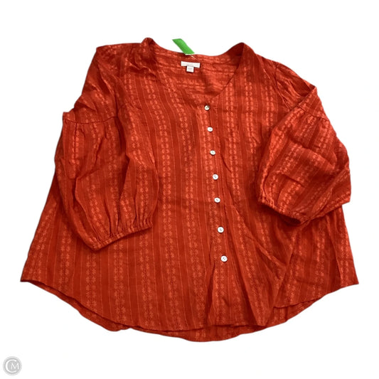 Top 3/4 Sleeve By J. Jill In Orange, Size: M
