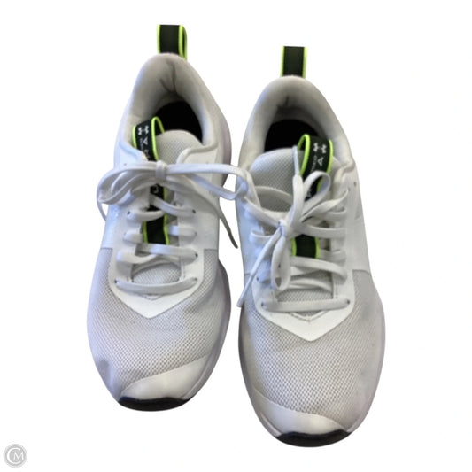 Shoes Athletic By Under Armour In White & Yellow, Size: 6.5