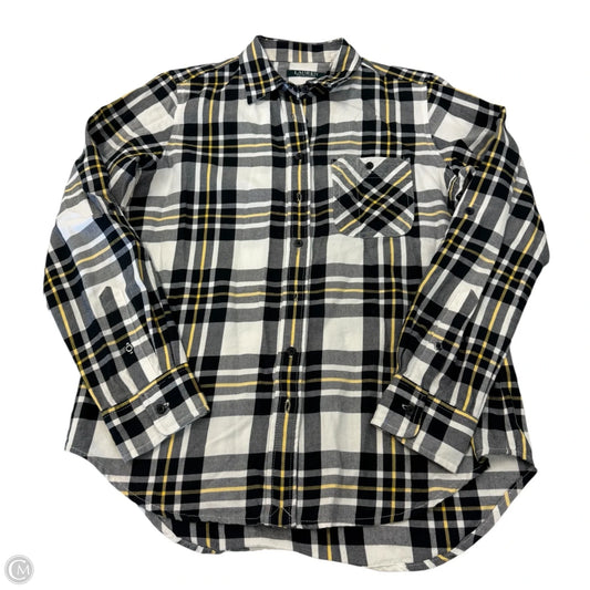Top Long Sleeve By Lauren By Ralph Lauren In Plaid Pattern, Size: Mp