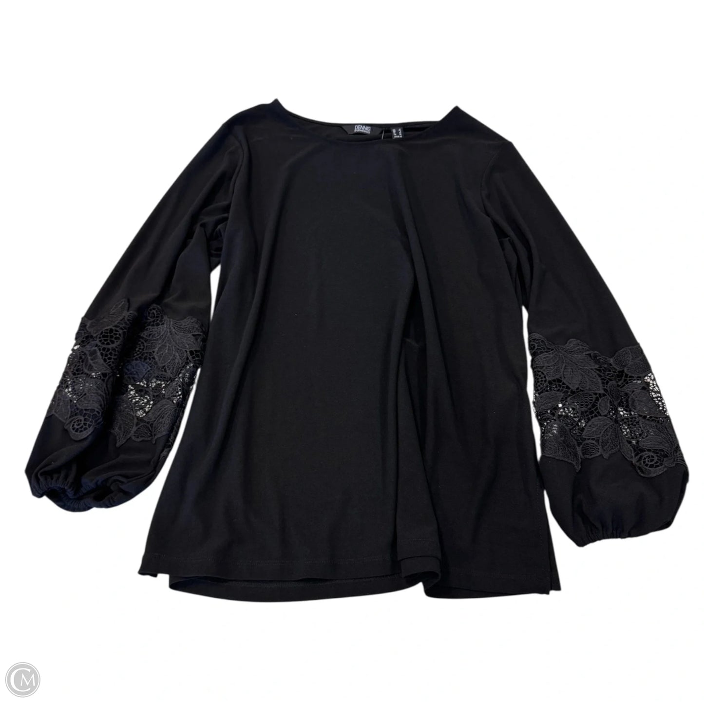 Top Long Sleeve By Dennis Basso Qvc In Black, Size: L