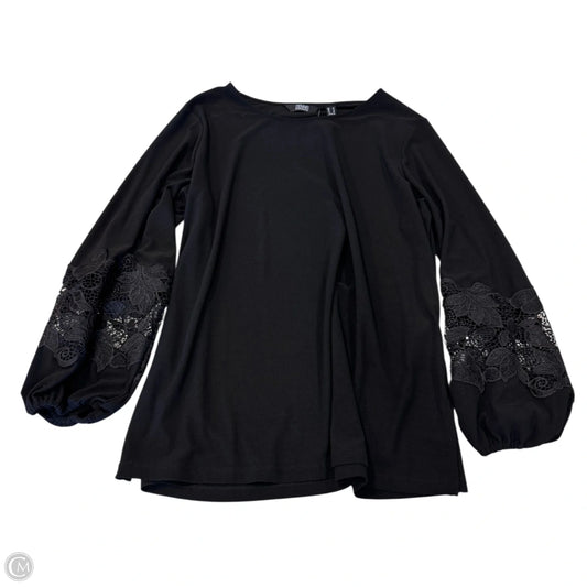 Top Long Sleeve By Dennis Basso Qvc In Black, Size: L