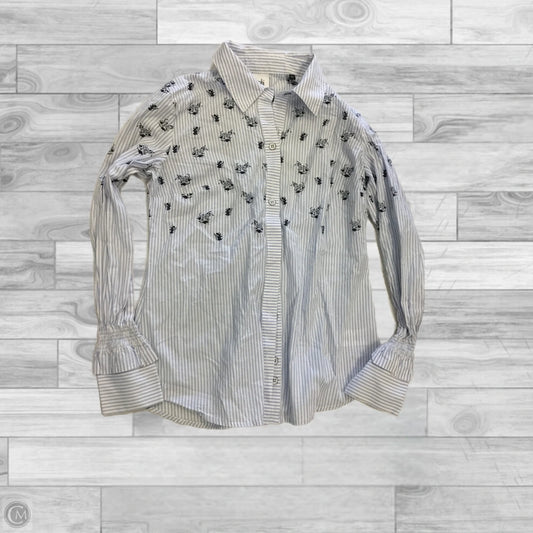 Top 3/4 Sleeve By Cabi In Blue & White, Size: Xs