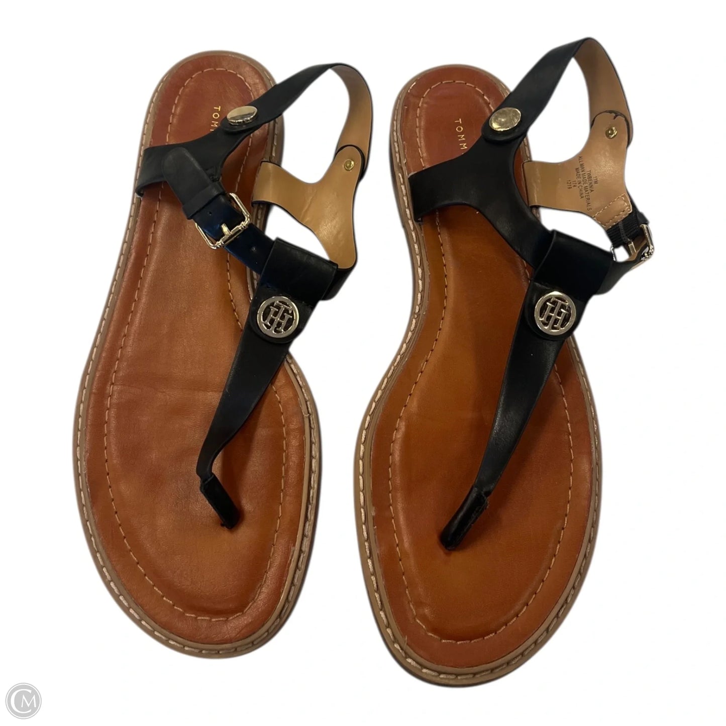 Sandals Flats By Tommy Hilfiger In Black, Size: 11