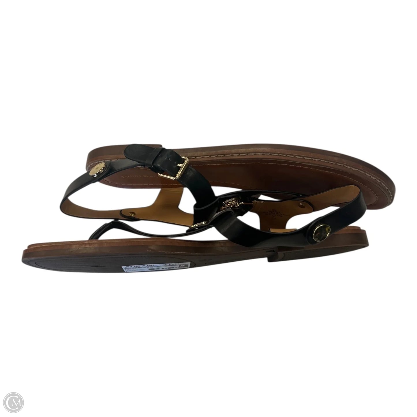 Sandals Flats By Tommy Hilfiger In Black, Size: 11