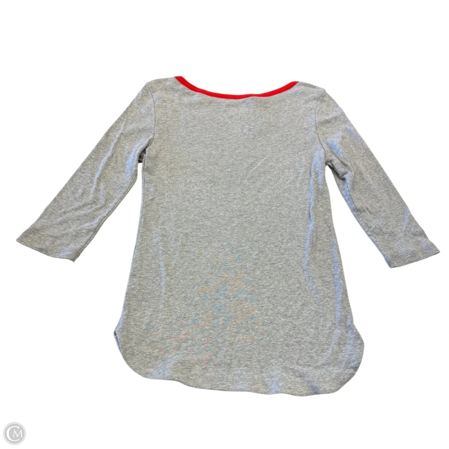 Top 3/4 Sleeve By Gap In Grey & Orange, Size: S
