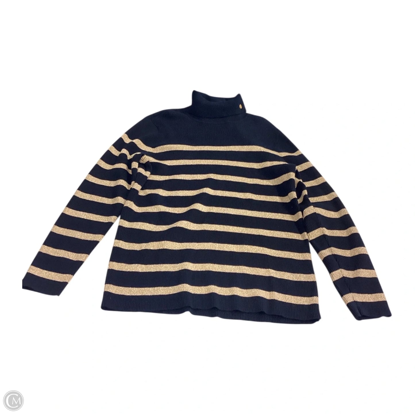 Sweater By Ann Taylor In Black & Cream, Size: L