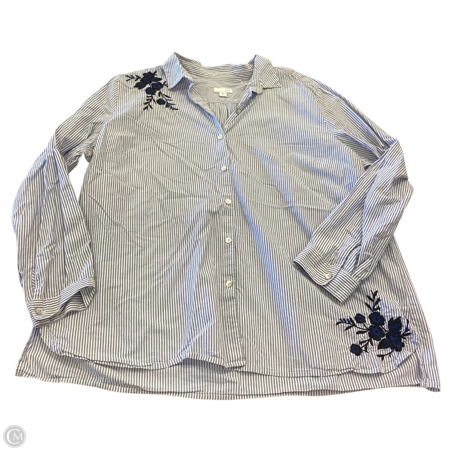 Top Long Sleeve By J. Jill In Striped Pattern, Size: Xl
