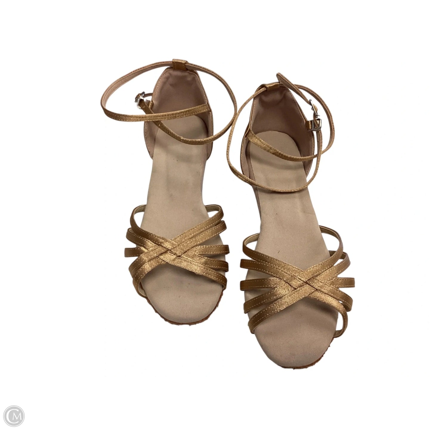 Shoes Heels Kitten By Clothes Mentor In Gold, Size: 7.5