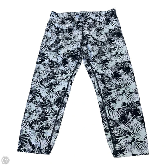 Athletic Capris By Calvin Klein In Black & White, Size: M