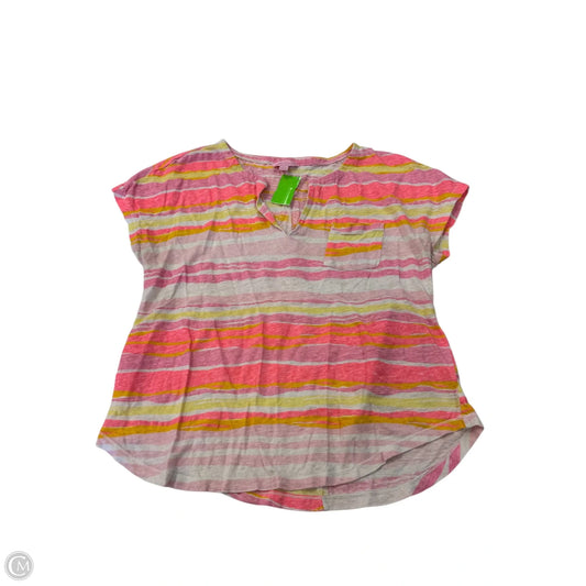 Top Short Sleeve Designer By Lilly Pulitzer In Orange & Pink, Size: M