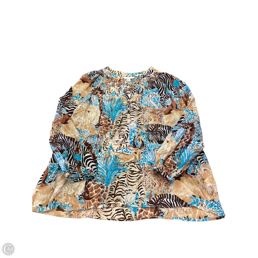 Top Long Sleeve Designer By Lilly Pulitzer In Animal Print, Size: 1x