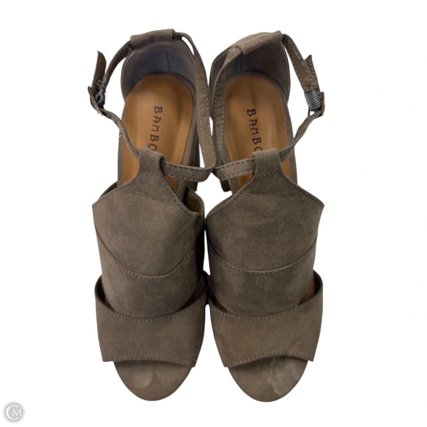 Sandals Heels Block By Bamboo In Beige, Size: 7.5