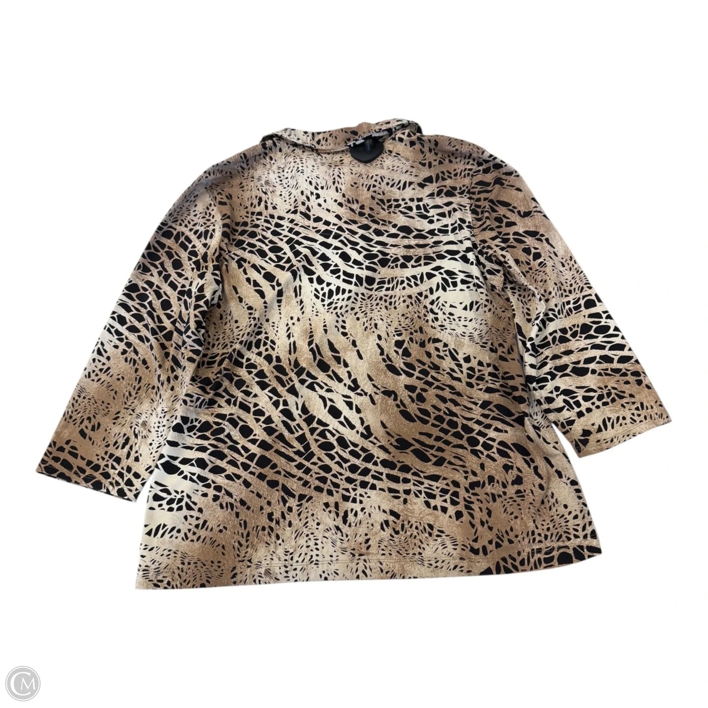 Athletic Top Long Sleeve Collar By Zenergy By Chicos In Animal Print, Size: M