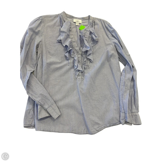 Top Long Sleeve By Loft In Striped Pattern, Size: L