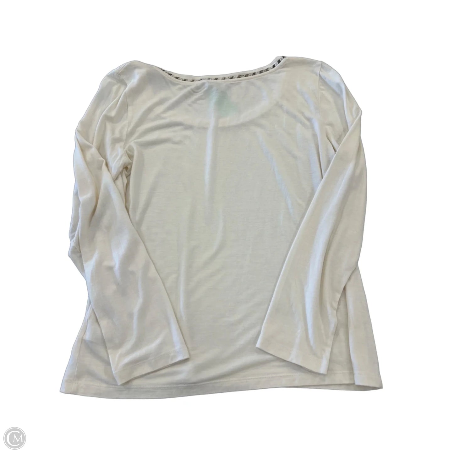 Top Long Sleeve By Talbots In Cream & Silver, Size: M
