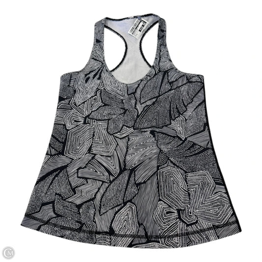 Athletic Tank Top By Lululemon In Black & White, Size: M