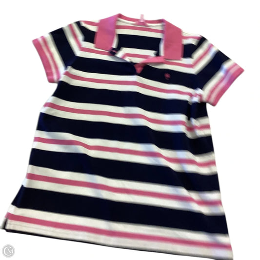 Top Short Sleeve Designer By Lilly Pulitzer In Blue & Pink, Size: Xl