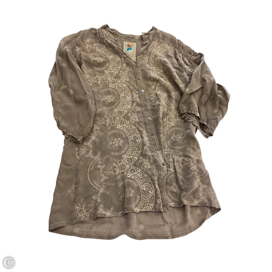 Top Long Sleeve By Johnny Was In Brown, Size: M