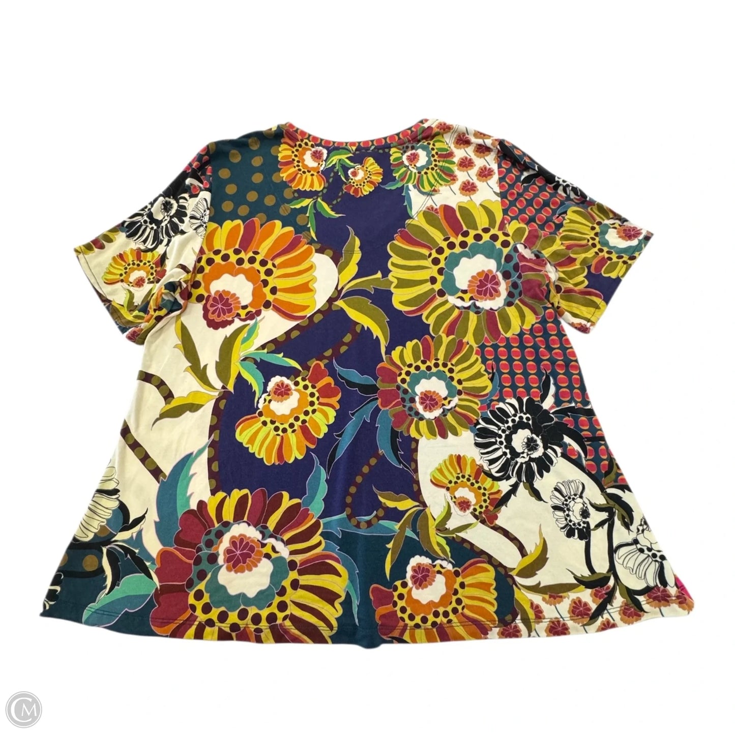 Top Short Sleeve By Johnny Was In Floral Print, Size: L