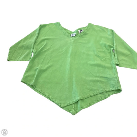 Top 3/4 Sleeve By Oh My Gauze In Green, Size: L