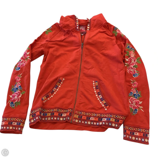 Sweatshirt Hoodie By Johnny Was In Floral Print, Size: S