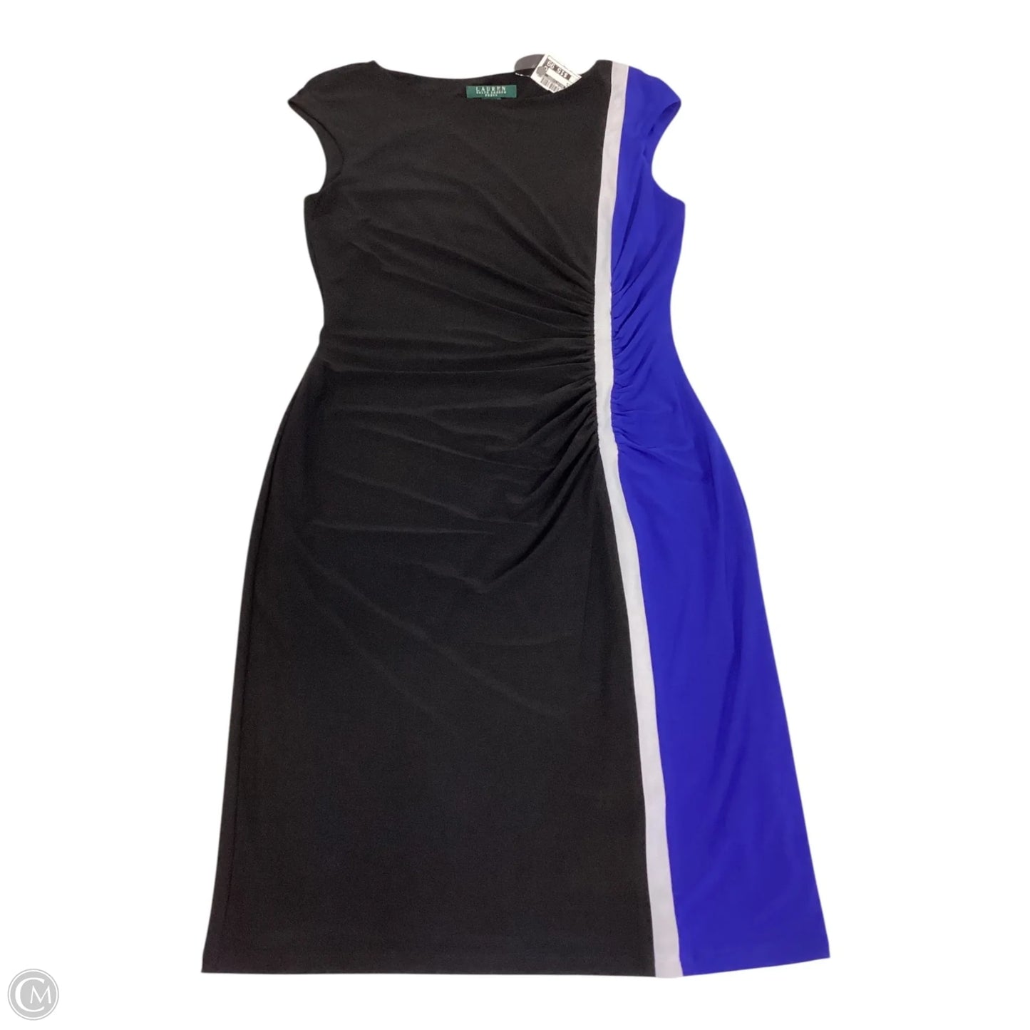 Dress Work By Lauren By Ralph Lauren In Black & Blue, Size: 10