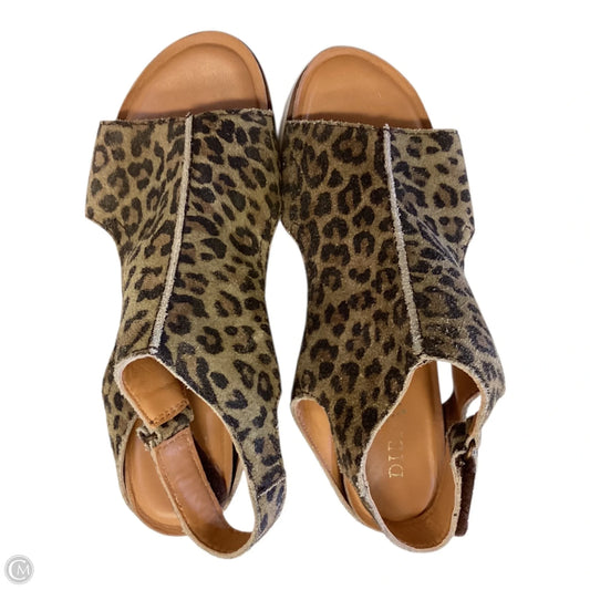 Sandals Heels Wedge By Diba In Animal Print, Size: 9.5