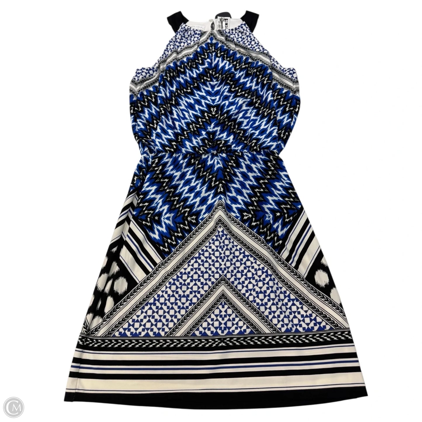 Dress Casual Midi By London Times In Black & Blue, Size: 8