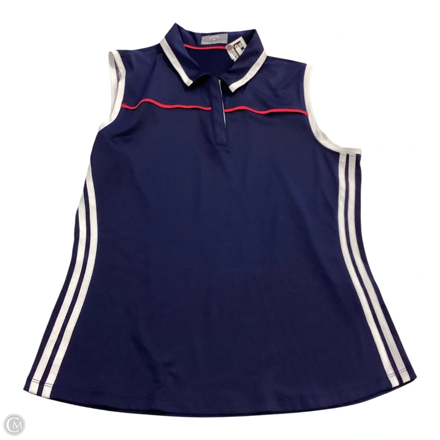 Athletic Tank Top By Callaway In Blue & Red & White, Size: L