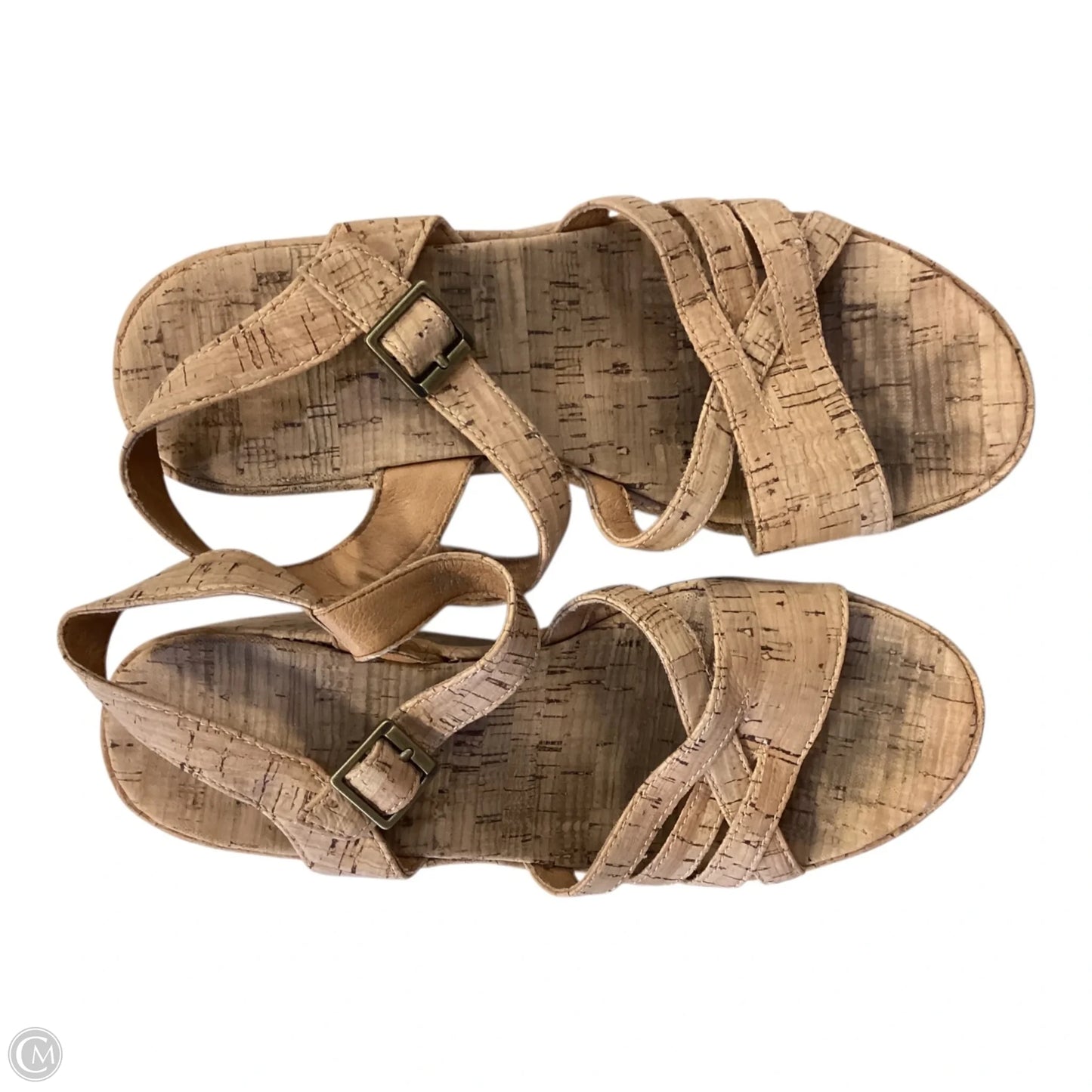 Sandals Heels Wedge By Korks In Tan, Size: 7