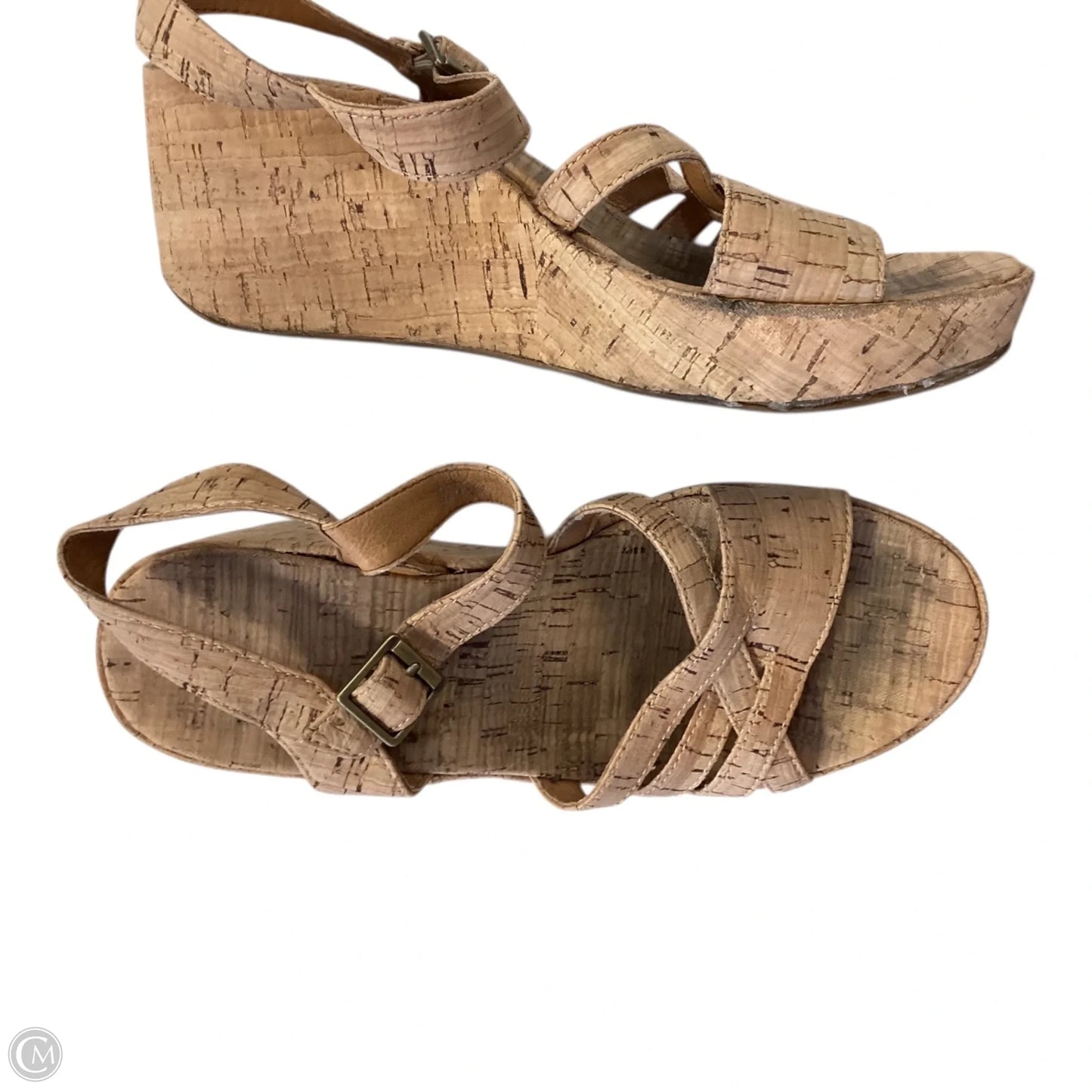 Sandals Heels Wedge By Korks In Tan, Size: 7