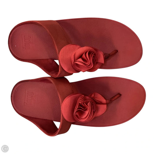Sandals Heels Wedge By Fitflop In Red, Size: 8