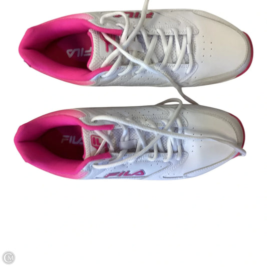 Shoes Athletic By Fila In Pink & White, Size: 10