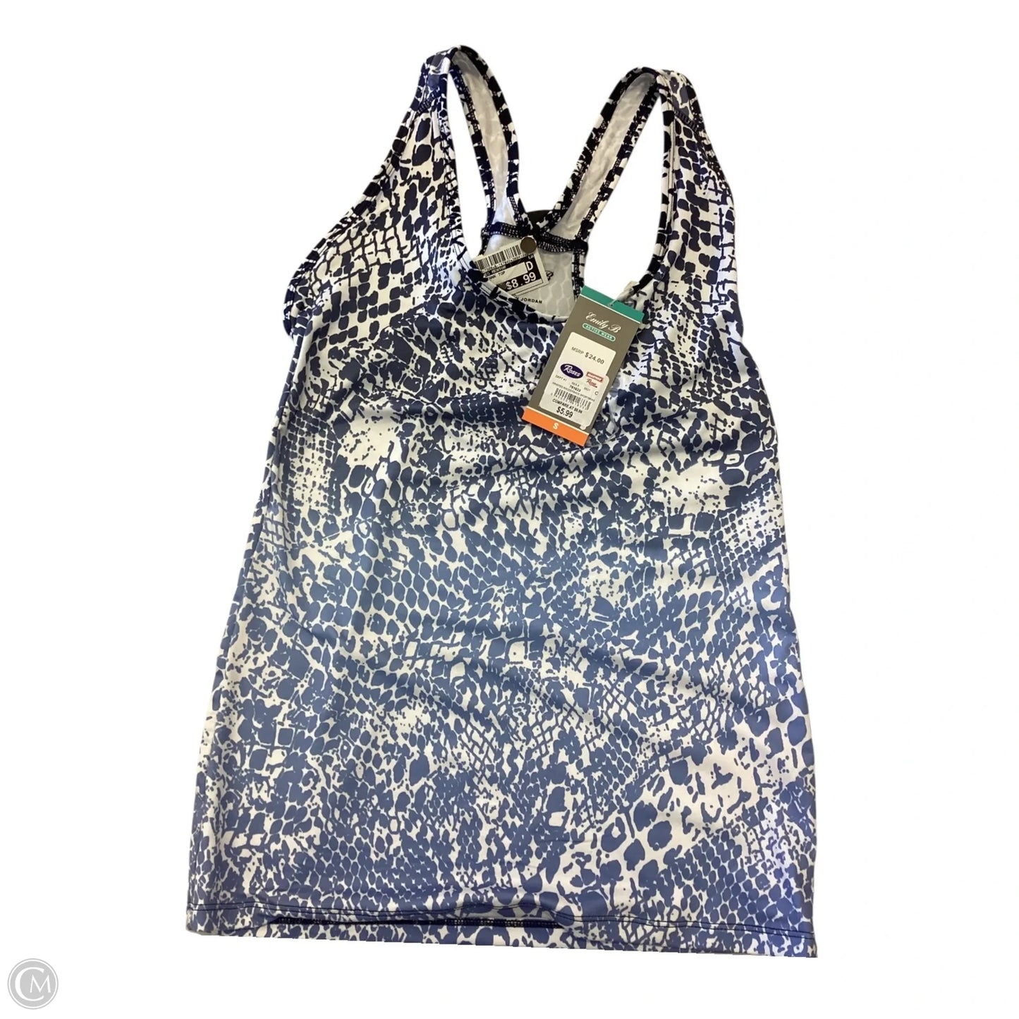 Athletic Tank Top By Clothes Mentor In Blue & White, Size: S