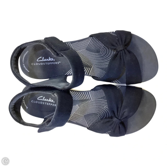 Sandals Heels Wedge By Clarks In Navy, Size: 6.5